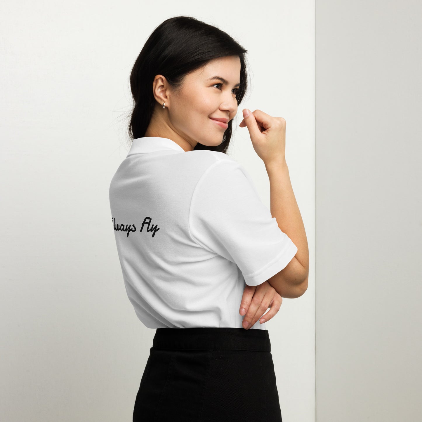 Unisex Always Fly Script Polo